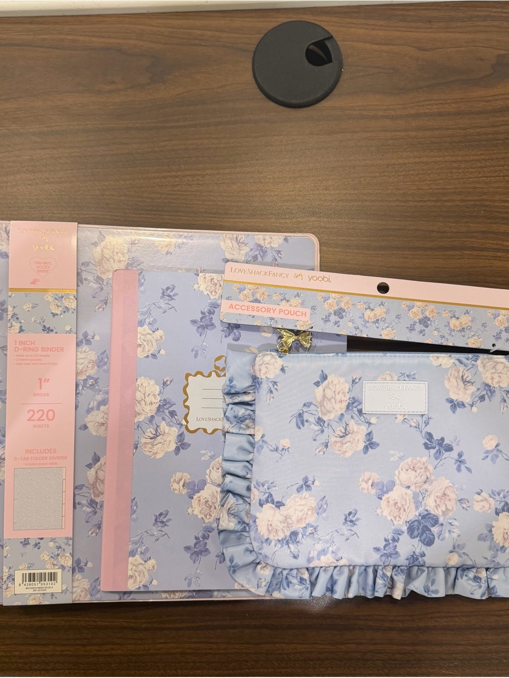 LoveShackFancy Floral Light Blue and Pink Home Office Set